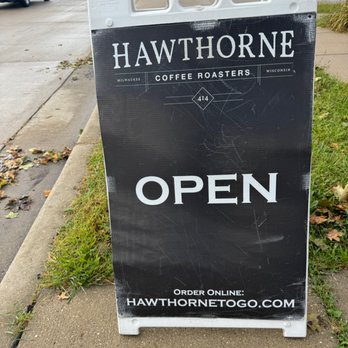 Hawthorne Coffee Roasters - sandwich board sign - Coffee Roasteries Near Me - Milwaukee, Wisconsin