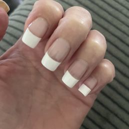 Regular polish French manicure Regular polish French manicure