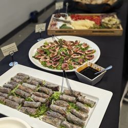 Martha's Catering - Vegetable Summer Rolls, Ricotta, fig & prosciutto canapes, Marta's Signature Antipasti - Catering Event - January 2023