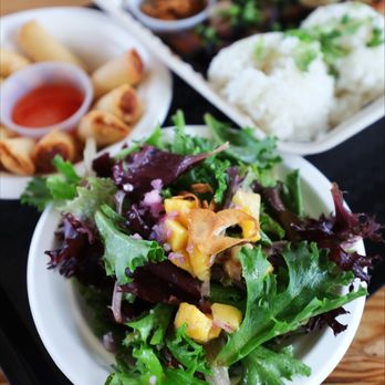 Barrio - a plate of salad and a bowl of rice - Asian Fusion Near Me - Bellflower, California Barrio - a plate of salad and a bowl of rice - Asian Fusion Near Me - Bellflower, California