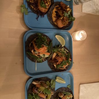 The Daisy - Left to right: coconut shrimp tacos, pork bang mi tacos, mojo mahi - Tacos Near Me - Cohoes, New York The Daisy - Left to right: coconut shrimp tacos, pork bang mi tacos, mojo mahi - Tacos Near Me - Cohoes, New York