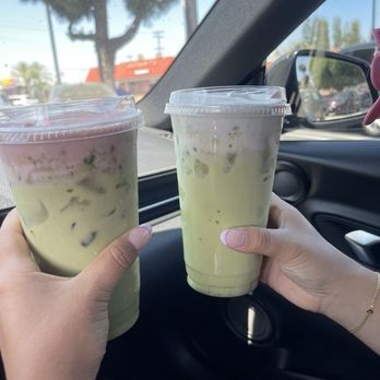 Drinx - Strawberry / lavender matcha (size large) - Coffee & Tea Near Me - Downey, California Drinx - Strawberry / lavender matcha (size large) - Coffee & Tea Near Me - Downey, California