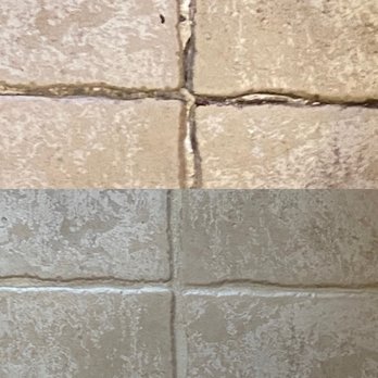 Regrout Systems - Before and after tile on bathroom floor. - Grout Services Near Me - Long Beach, California