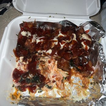 Christine's Cuisine - Salmon I drenched in sauces and redskin potatoes are not that good very dry and flavorless - Italian Near Me - Ferndale, Michigan