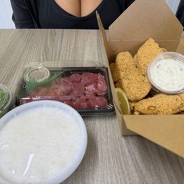 Shoyu Tuna Poke & Fish & Chips Shoyu Tuna Poke & Fish & Chips