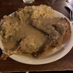 Husker Steak House - Duck with Stuffing and Sauerkraut.