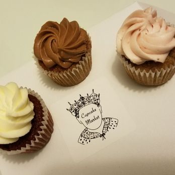 Funny Face Bakery - My three minis: red velvet cream cheese, banana nutella,  banana strawberry.  All too delicate to consume! - Cupcakes Near Me - New York, New York