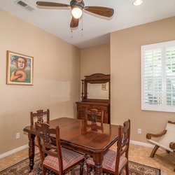 Premiere Furniture Consignment - Mahogany Table with 4 chairs and matching side table with mirror top