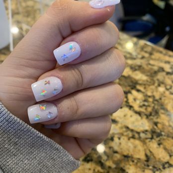 Skyline Nails & Spa - Dip with butterfly stickers and tips - Nail Salons Near Me - Fort Worth, Texas Skyline Nails & Spa - Dip with butterfly stickers and tips - Nail Salons Near Me - Fort Worth, Texas