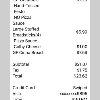 B Antonio's Pizza - My actually ticket - Pizza Near Me - Fort Wayne, Indiana