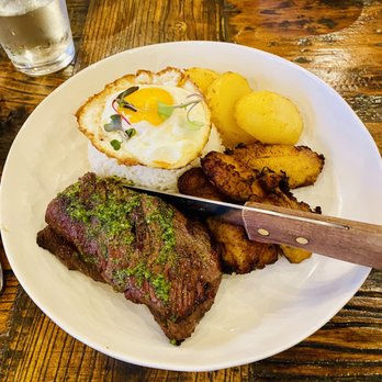 Aji Peruvian Cuisine - STEAK A LO POBRE - Peruvian Near Me - Long Beach, California
