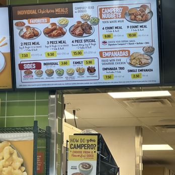 Pollo Campero - Menu board - Chicken Shop Near Me - Madison, Tennessee