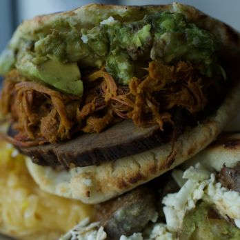 Saman - Arepas Bistro with shredded beef, roast beef, avocado and bacon....come to poppa! - Venezuelan Near Me - Doral, Florida