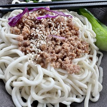 Dumpling Home - $16.95 Dan Dan noodles -- house special sesame paste noodles with minced pork - Dim Sum Near Me - San Francisco, California Dumpling Home - $16.95 Dan Dan noodles -- house special sesame paste noodles with minced pork - Dim Sum Near Me - San Francisco, California