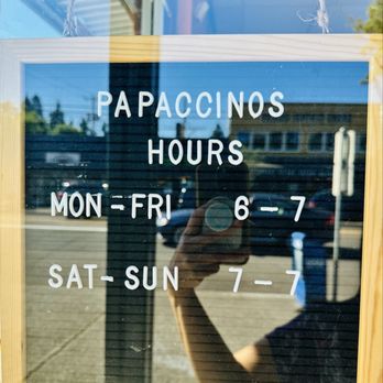 Papaccino's - Posted business hours on August 1st, 2025 - Coffee & Tea Near Me - Portland, Oregon