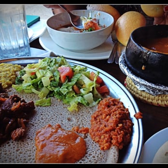 Keren Restaurant - Delicious full course Keren special, fuul + Shiro (chickpeas stew) with tea for 3 persons under $40 (at the Keren Restaurant.) - Ethiopian Near Me - Washington, DC, District of Columbia