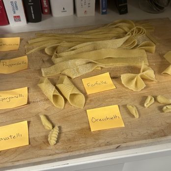 PLAYTE Kitchen - Pasta shapes made and demonstrated during our class - Cooking Classes Near Me - Napa, California
