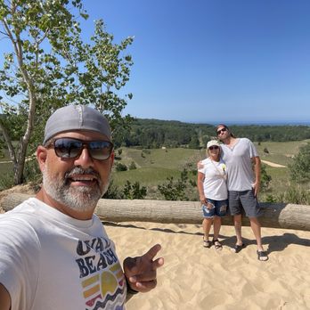 Saugatuck Dune Rides - Our photo with Nathan photo bombing - Tours Near Me - Saugatuck, Michigan