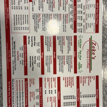 Zeke's Pizza and Coffee - Menu - Pizza Near Me - Tucson, Arizona Zeke's Pizza and Coffee - Menu - Pizza Near Me - Tucson, Arizona