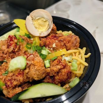K Pop Ramen - Korean Fried Chicken Nuggets Dry Ramen + Seasoned Egg - Ramen Near Me - Dallas, Texas