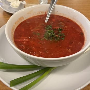 Atmosphera Cafe - Borscht with Beef - Excellent! - Greek Near Me - Myrtle Beach, South Carolina