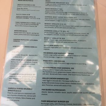Farm House - Menu October 2024 - New American Near Me - Belmont, California