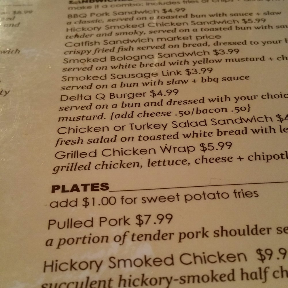 Delta Q - The menu! - Barbeque Near Me - Forrest City, Arkansas Delta Q - The menu! - Barbeque Near Me - Forrest City, Arkansas