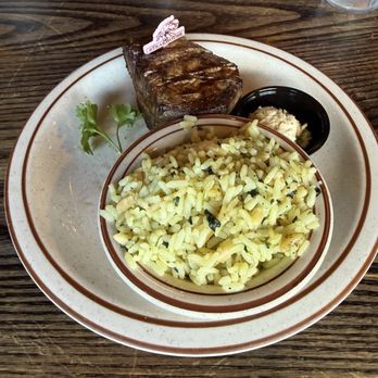The Steakhouse - Petite Filet with rice pilaf - Steakhouses Near Me - Wells, Maine The Steakhouse - Petite Filet with rice pilaf - Steakhouses Near Me - Wells, Maine