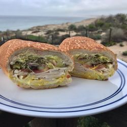 La Sala's Bi-Rite Market - Turkey and Swiss on Dutch Crunch w everything except jalapeños. Soooooo yummy!!