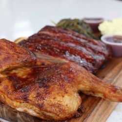 Two Meat Plate with Smoked Chicken and Ribs