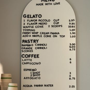 Noci Gelato - Menu - Gelato Near Me - Wethersfield, Connecticut
