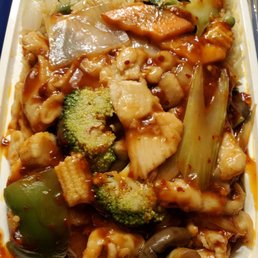 Chicken with garlic sauce - dinner combo (fried rice and spring roll)