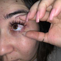 Diva Lashes By Raquel - From when she glued my eye shut and was tanking on it to open it.
