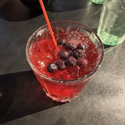 OEC Revolving Sushi Bar - Pomegranate syrup and sake