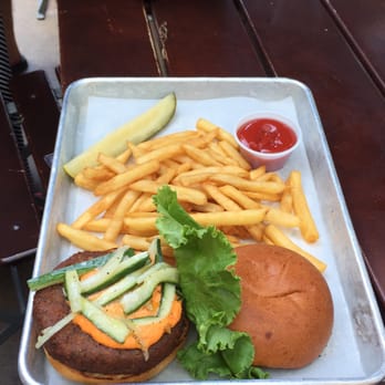 Berry Park - Chick pea burger (very filling!) - New American Near Me - Brooklyn, New York Berry Park - Chick pea burger (very filling!) - New American Near Me - Brooklyn, New York