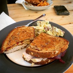 The Diner at 11 North Beacon - Turkey cobbler sandwich with the most perfect potato salad