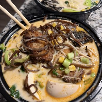 Miso Ramen Bar - A full egg!! Lots of toppings, full plate of noodles and no shortage of pork. LOVE - Ramen Near Me - Cary, North Carolina Miso Ramen Bar - A full egg!! Lots of toppings, full plate of noodles and no shortage of pork. LOVE - Ramen Near Me - Cary, North Carolina