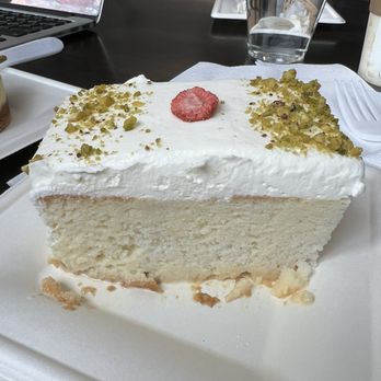 Moka & Co - Saffron milk cake - Coffee & Tea Near Me - East Lansing, Michigan Moka & Co - Saffron milk cake - Coffee & Tea Near Me - East Lansing, Michigan