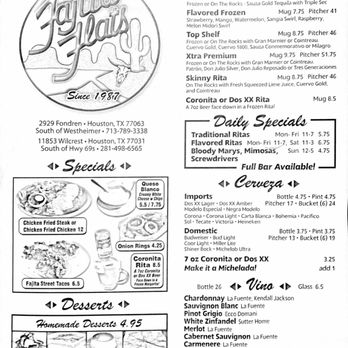Fajita Flats - Menu 1-4 2/1/2022 - Mexican Near Me - Houston, Texas