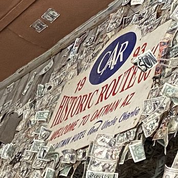 Oatman Hotel - Dollar bills everywhere! - American Near Me - Oatman, Arizona