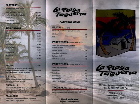 Menu photo 3 La Playa Taqueria San Francisco, CA Menu photo 3 La Playa Taqueria San Francisco, CA