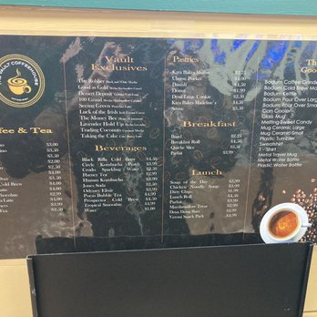 Vault Coffeehouse - Menu - Coffee & Tea Near Me - Pitcairn, Pennsylvania