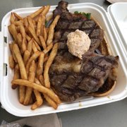 Photo of Tioga Gas Mart & Whoa Nellie Deli - Lee Vining, CA, United States. RibEye with fries