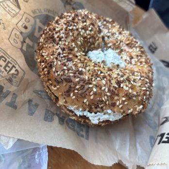 Blazing Bagels - Everything Bagel with garlic cream cheese - Bagels Near Me - Bellevue, Washington