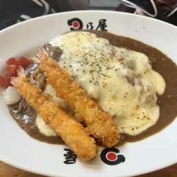 Cheese Curry with Tempura Shrimp