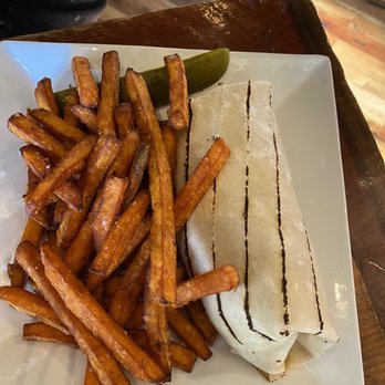 The Farm Bar & Grille - Pulled Pork Burrito with sweet potato fries - American Near Me - Manchester, New Hampshire The Farm Bar & Grille - Pulled Pork Burrito with sweet potato fries - American Near Me - Manchester, New Hampshire