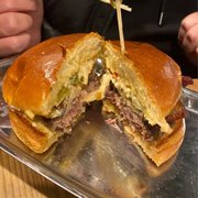 Photo of Uneeda Burger - Seattle, WA, United States. Philly Burger split