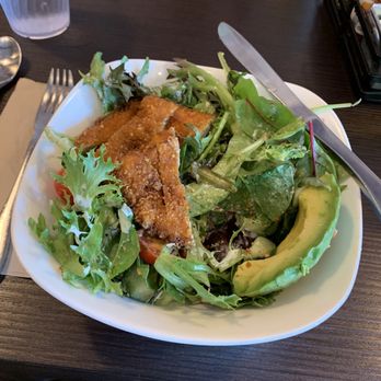 Beach Plum Kitchen - My delicious buttermilk fried chicken salad, accompanied by a good IPA, (not pictured). - New American Near Me - Carlsbad, California