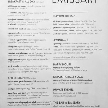 Emissary - Menu - Coffee & Tea Near Me - Washington, DC, District of Columbia