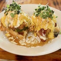 Redhead Bay Cafe - Chicken and Waffle Bennie special!